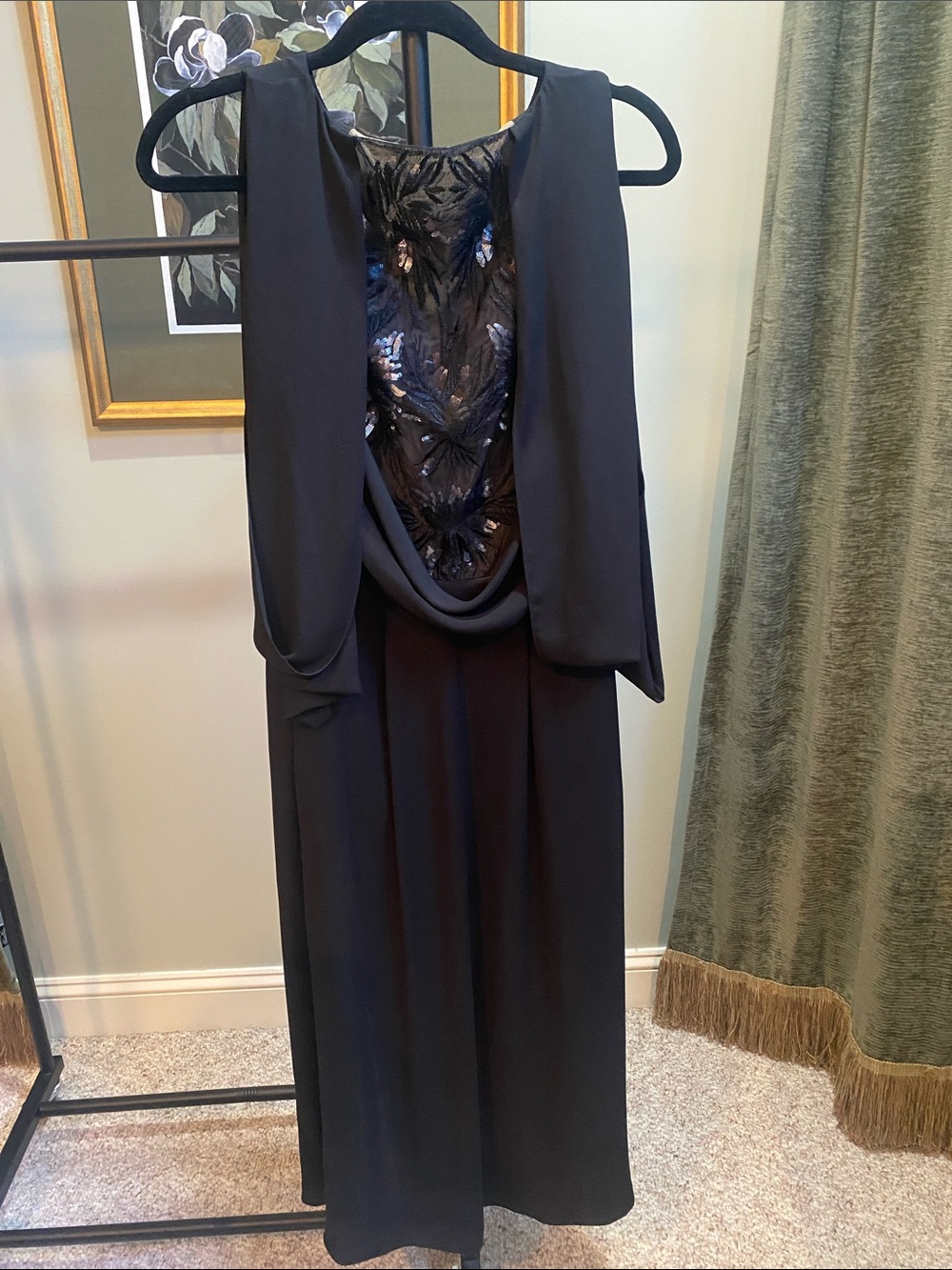 BCBG MaxAzria Evening Dress with Embellished Lace Back